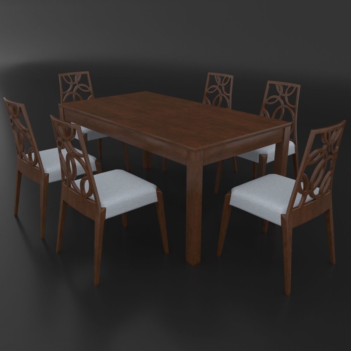 Dining set of classical italian design Giuliacasa Michelangelo 3D model_1
