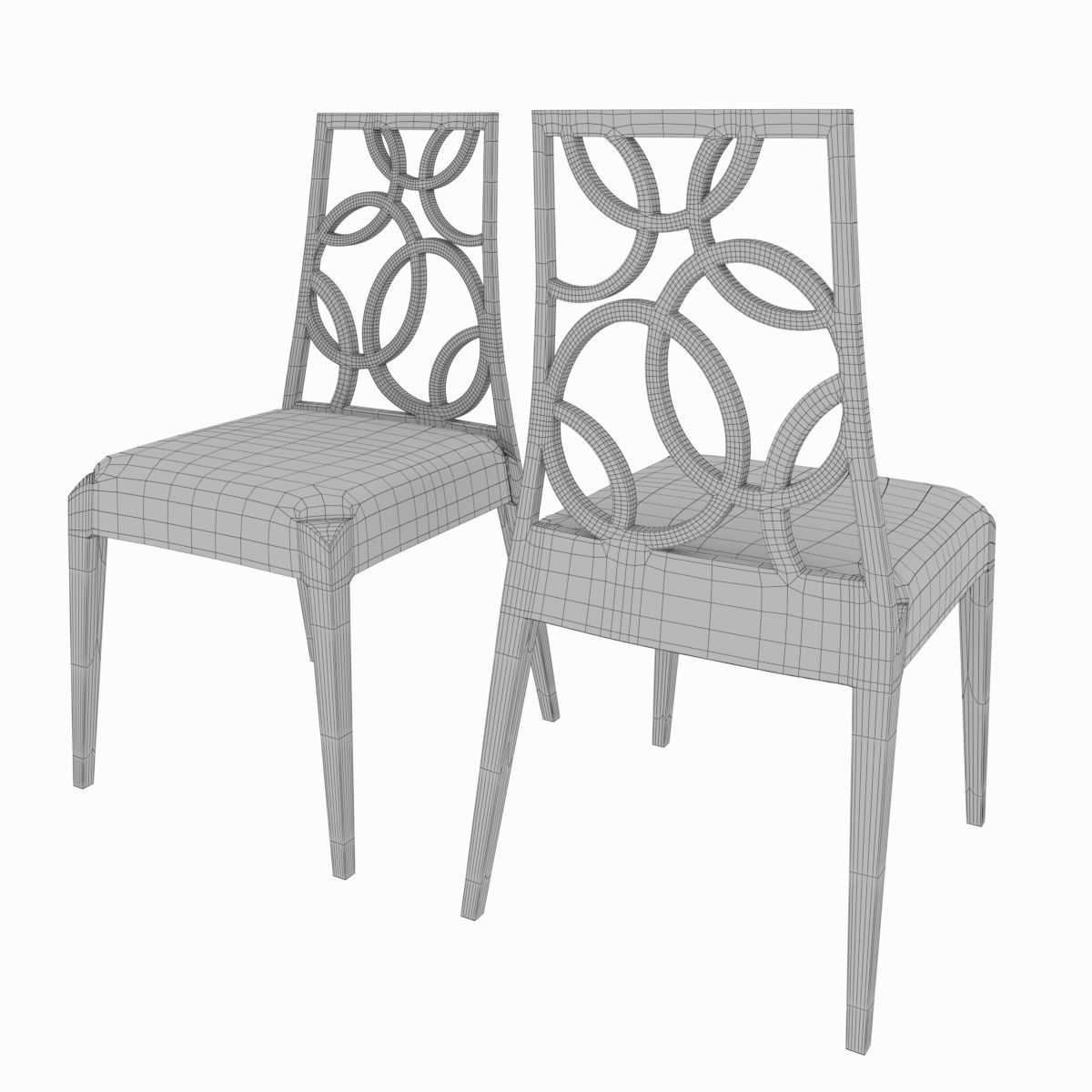 Dining set of classical italian design Giuliacasa Michelangelo 3D model_7