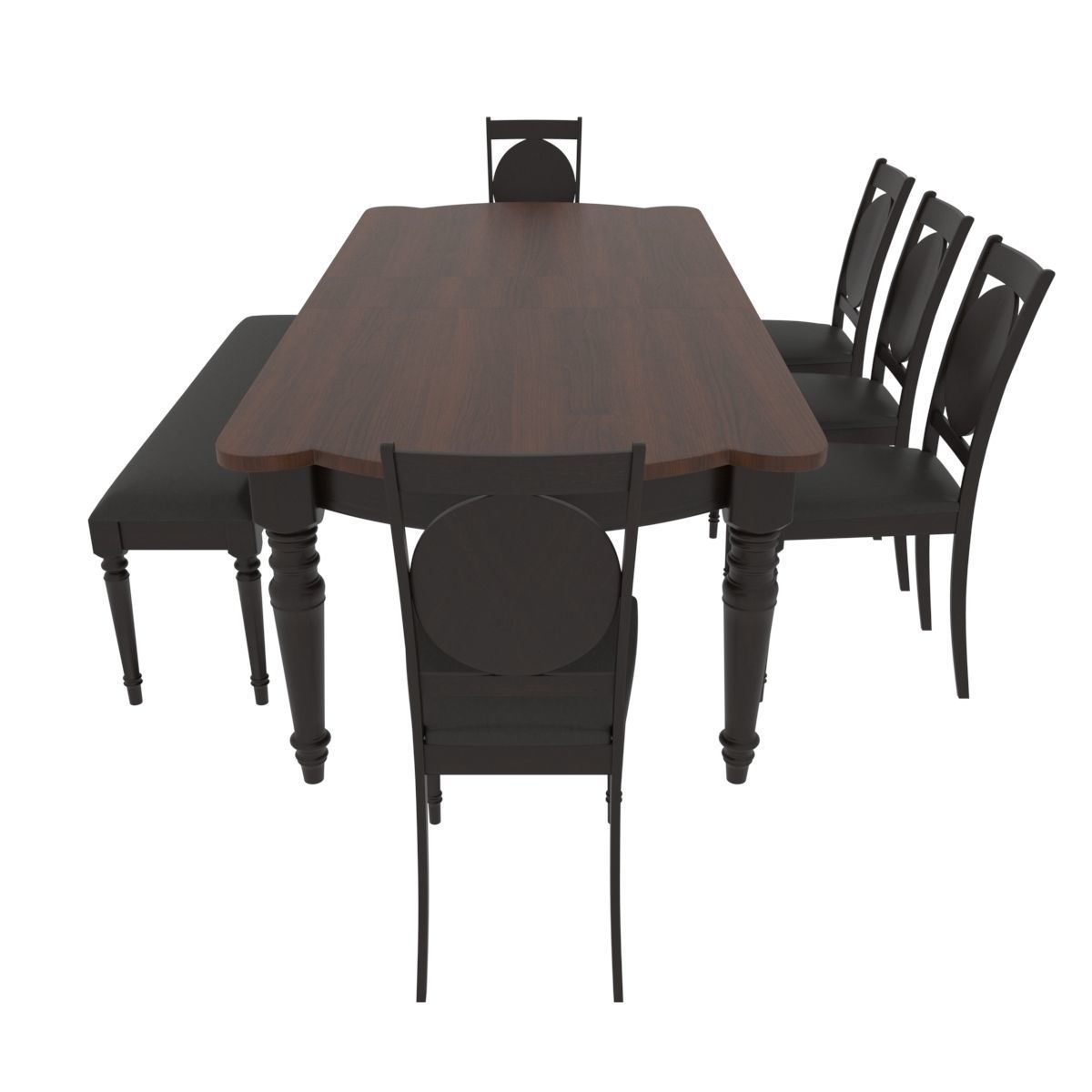 Dining set of classic design Mebel sky fiorenca table and chairs 3D model_2