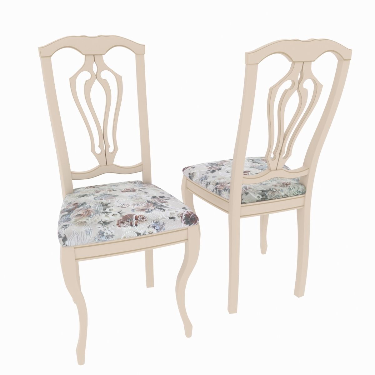 Dining set of classic design consisting of a table and chairs 3D model_3