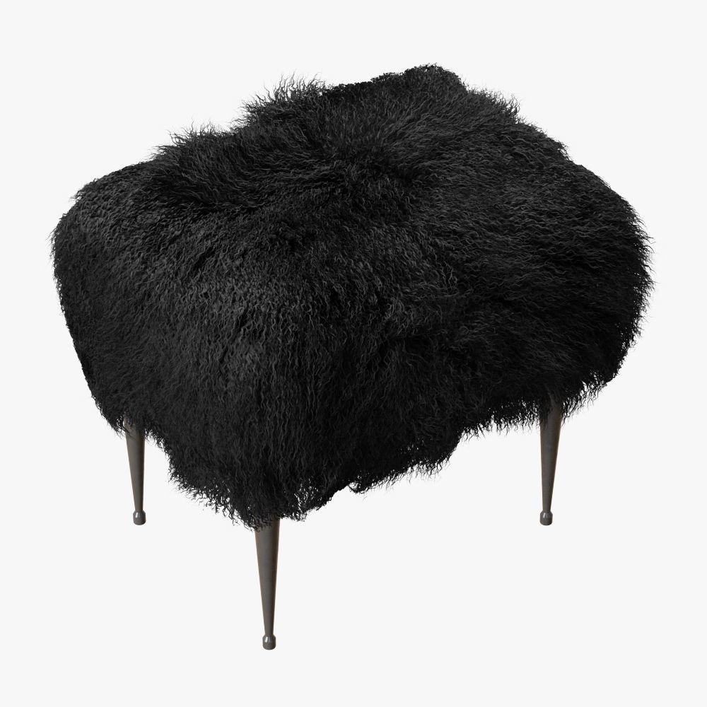 Mongolian Lamb Ottoman 3D model_2