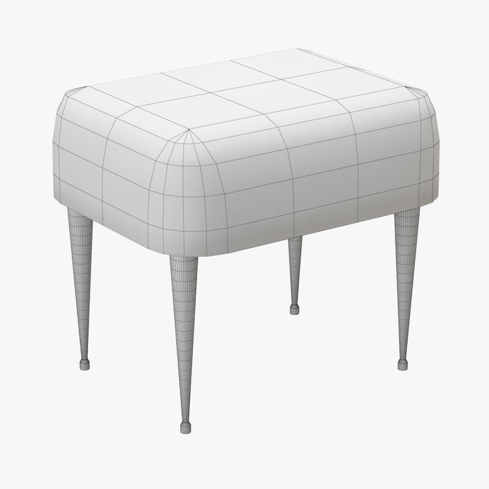 Mongolian Lamb Ottoman 3D model_4