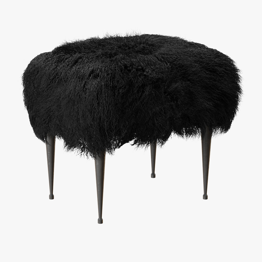 Mongolian Lamb Ottoman 3D model_1