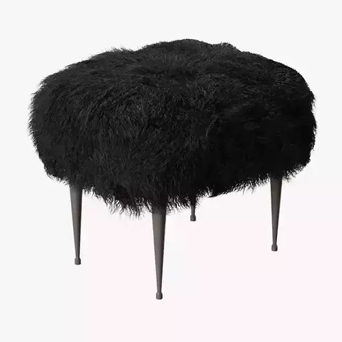 Mongolian Lamb Ottoman 3D model