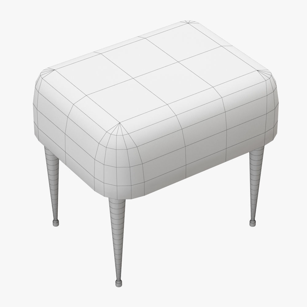 Mongolian Lamb Ottoman 3D model_3