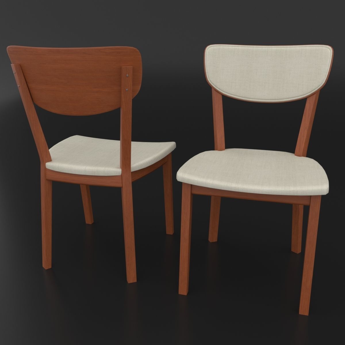 Dining set consisting of a table and chairs 3D model_6