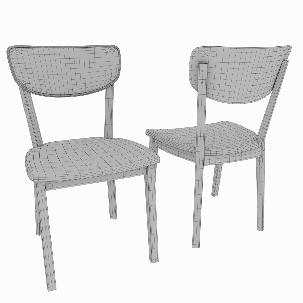 Dining set consisting of a table and chairs 3D model_9