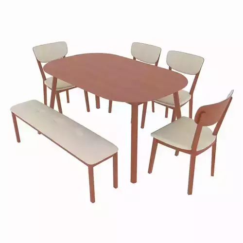 Dining set consisting of a table and chairs 3D model