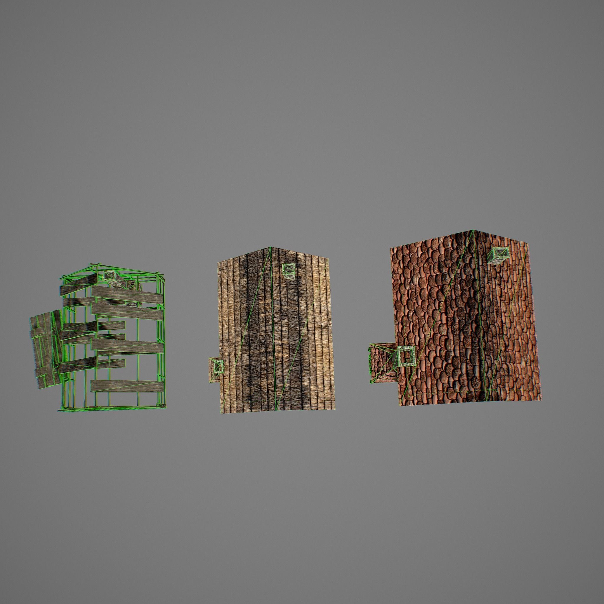 Bakery medieval houses Low-poly 3D model_6