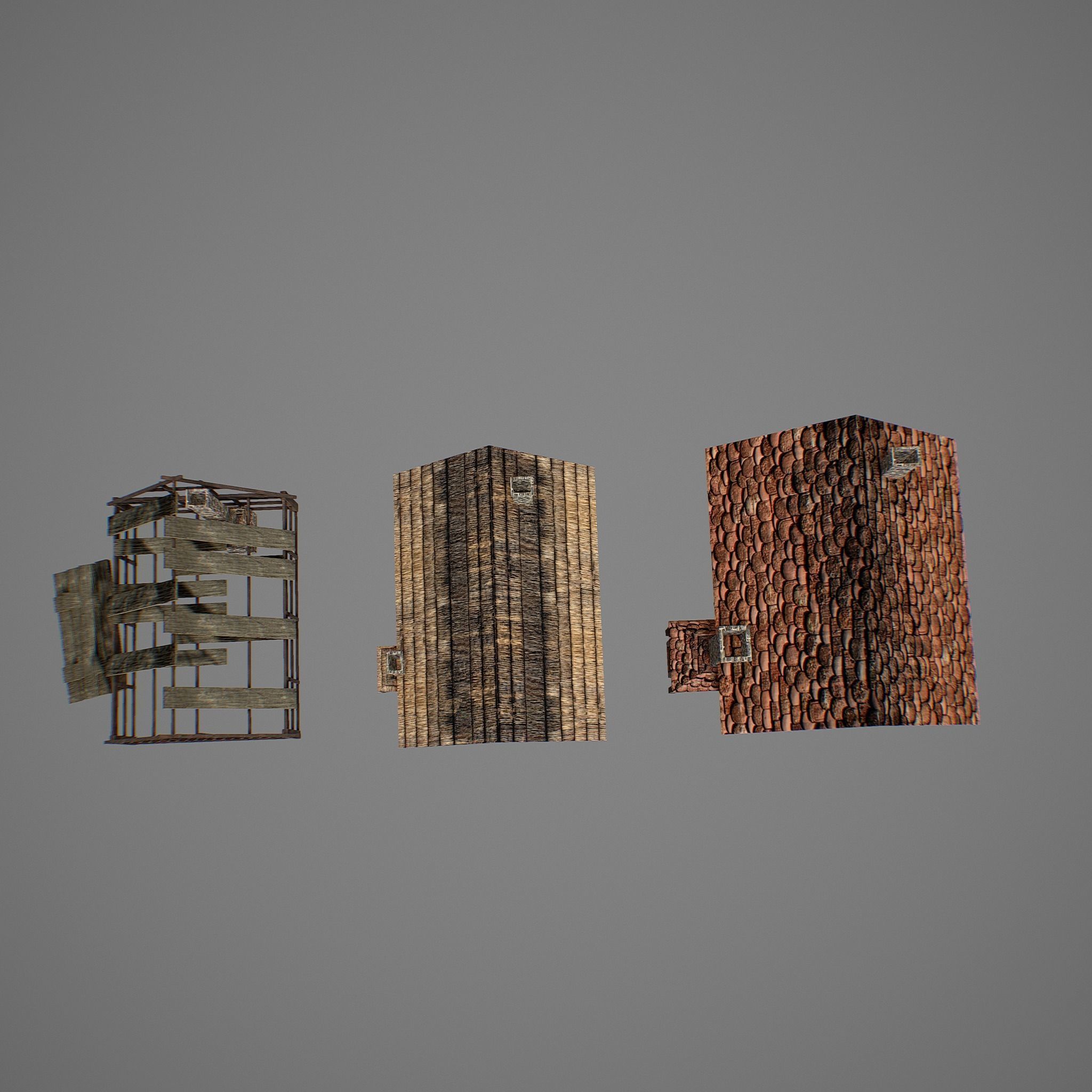 Bakery medieval houses Low-poly 3D model_11