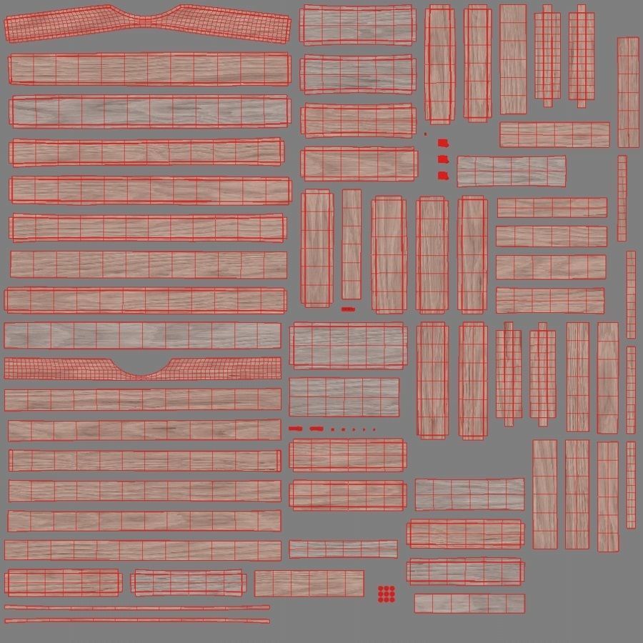 Wooden Square Chest Low-poly 3D model_12
