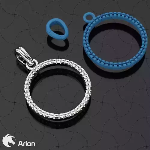 Round Pendant with stones