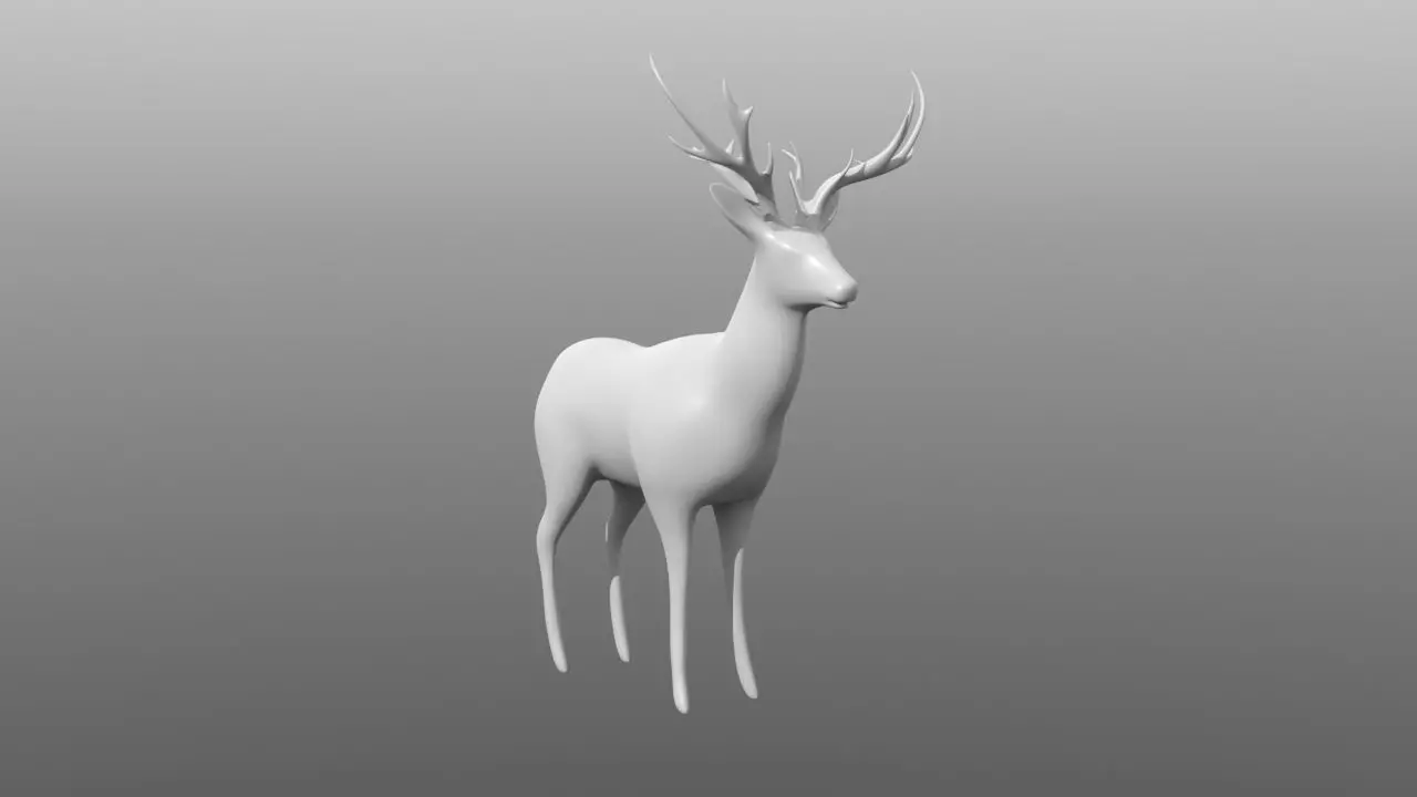 Deer low poly base mesh Low-poly 3D model_0