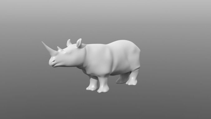 Rhino low poly base mesh Low-poly 3D model