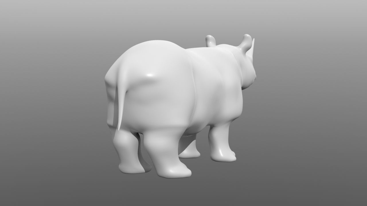 Rhino low poly base mesh Low-poly 3D model_2