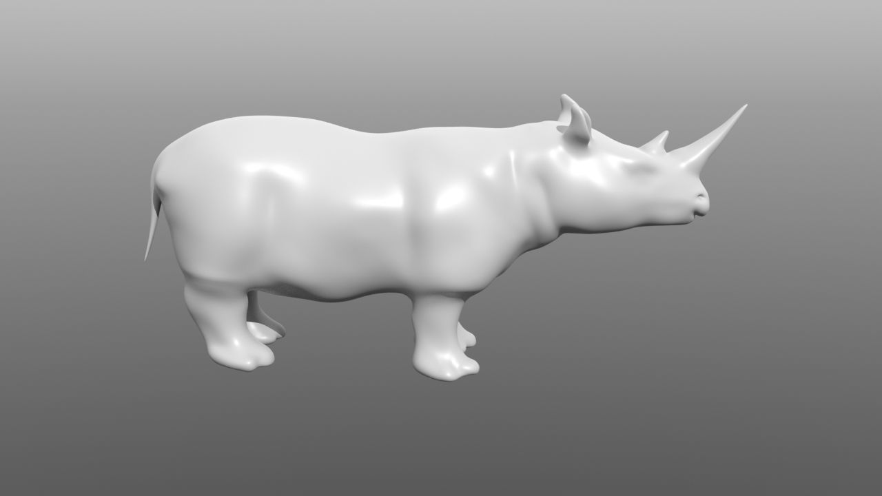 Rhino low poly base mesh Low-poly 3D model_3