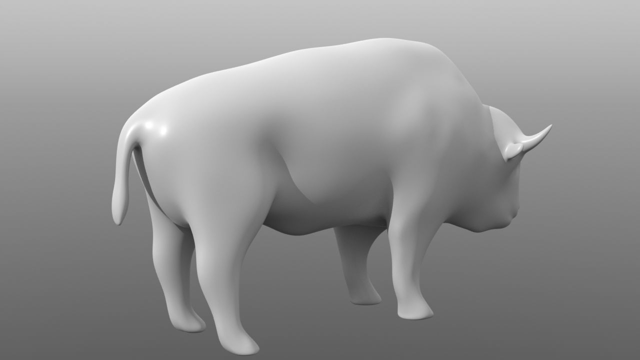 Bison low poly base mesh Low-poly 3D model_2