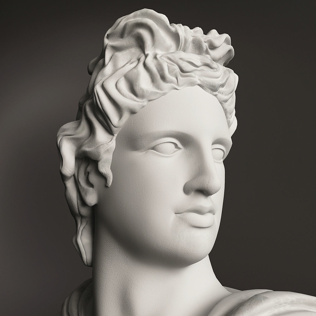 Apollo bust of ancient greek god 3D model_15