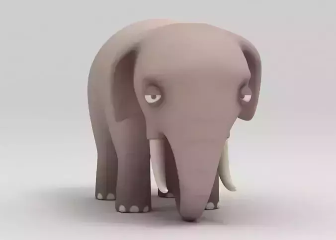 Elephant with tusks 3D model