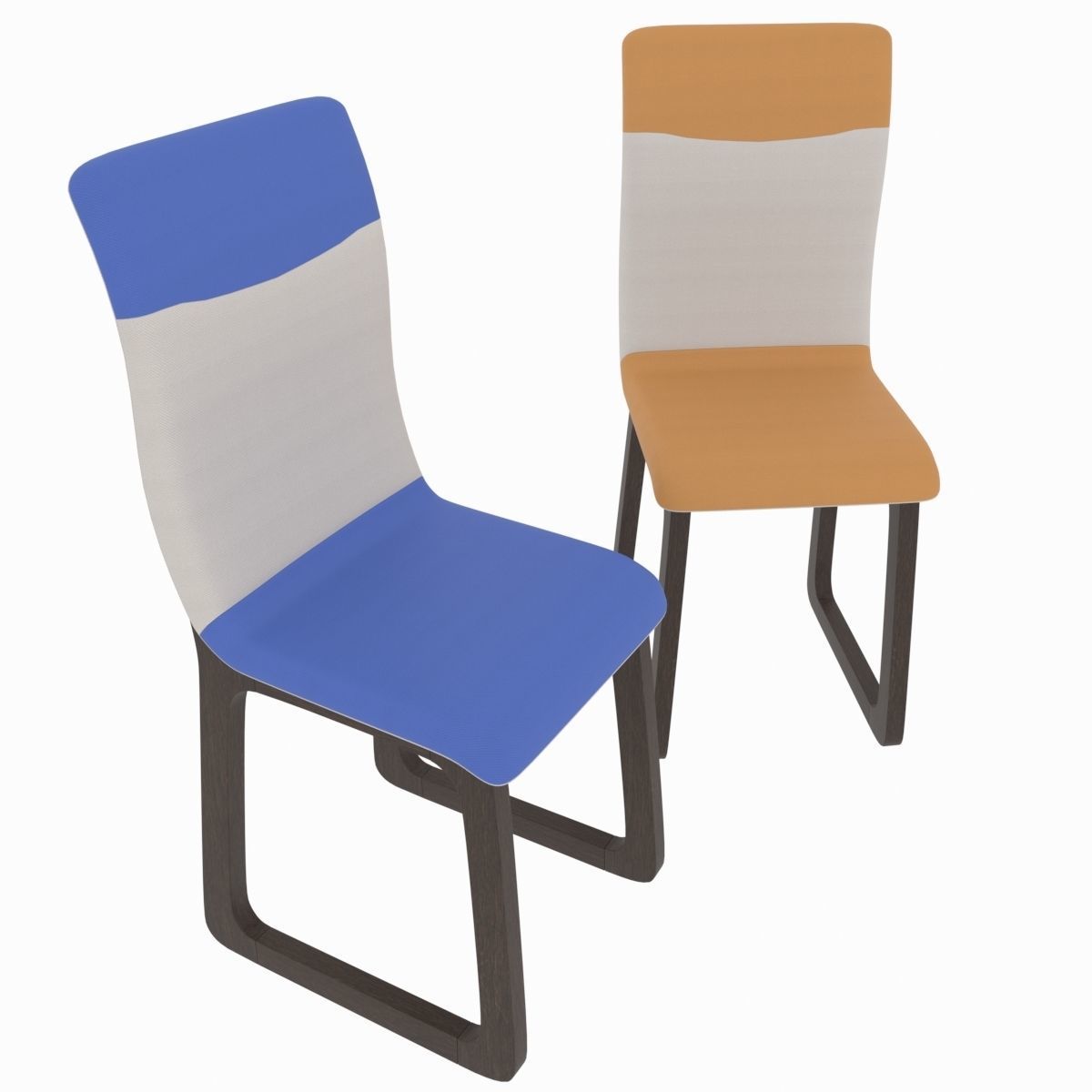 dining set  consisting of a table and bench and chairs 3D model_2