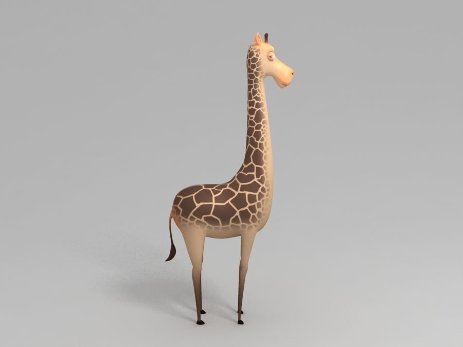 Giraffe cartoon 3D model_1