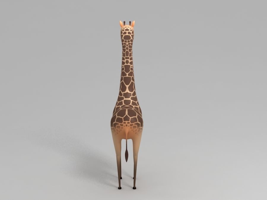 Giraffe cartoon 3D model_2
