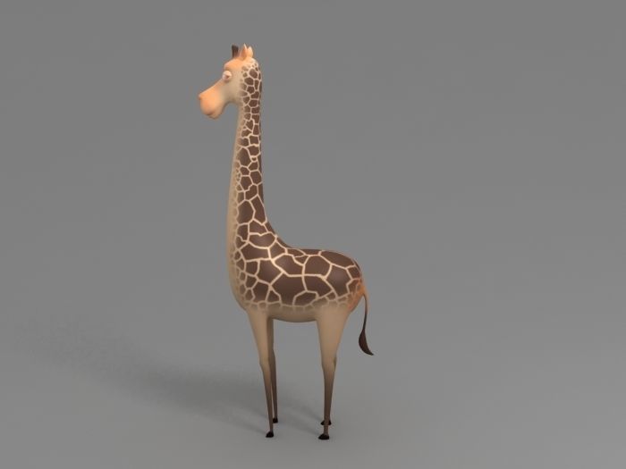 Giraffe cartoon 3D model_4