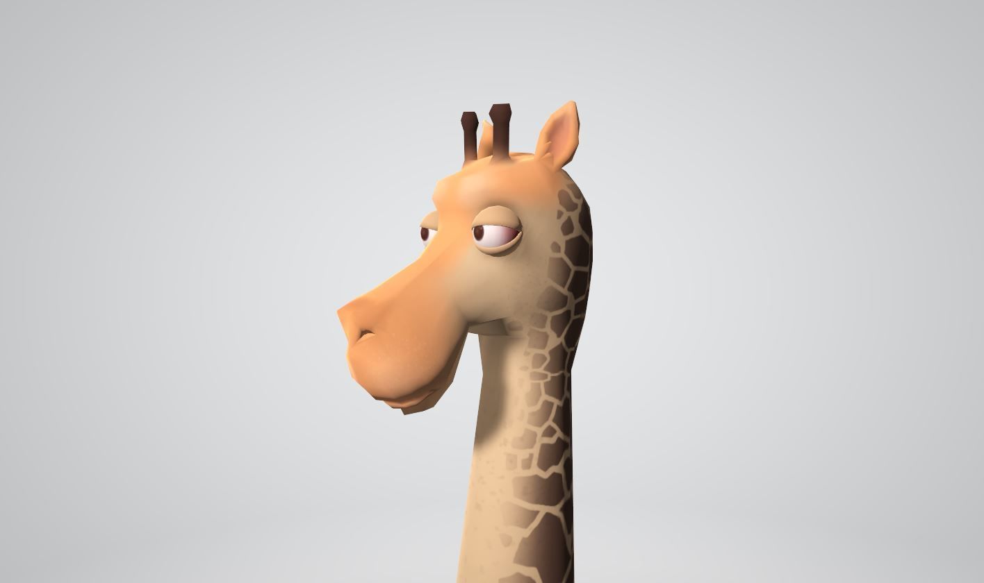 Giraffe cartoon 3D model_11