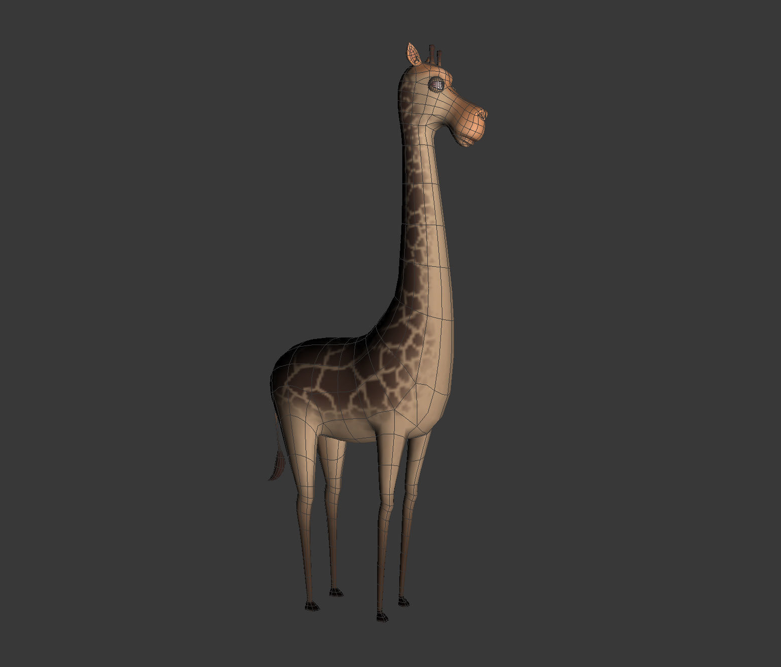 Giraffe cartoon 3D model_3