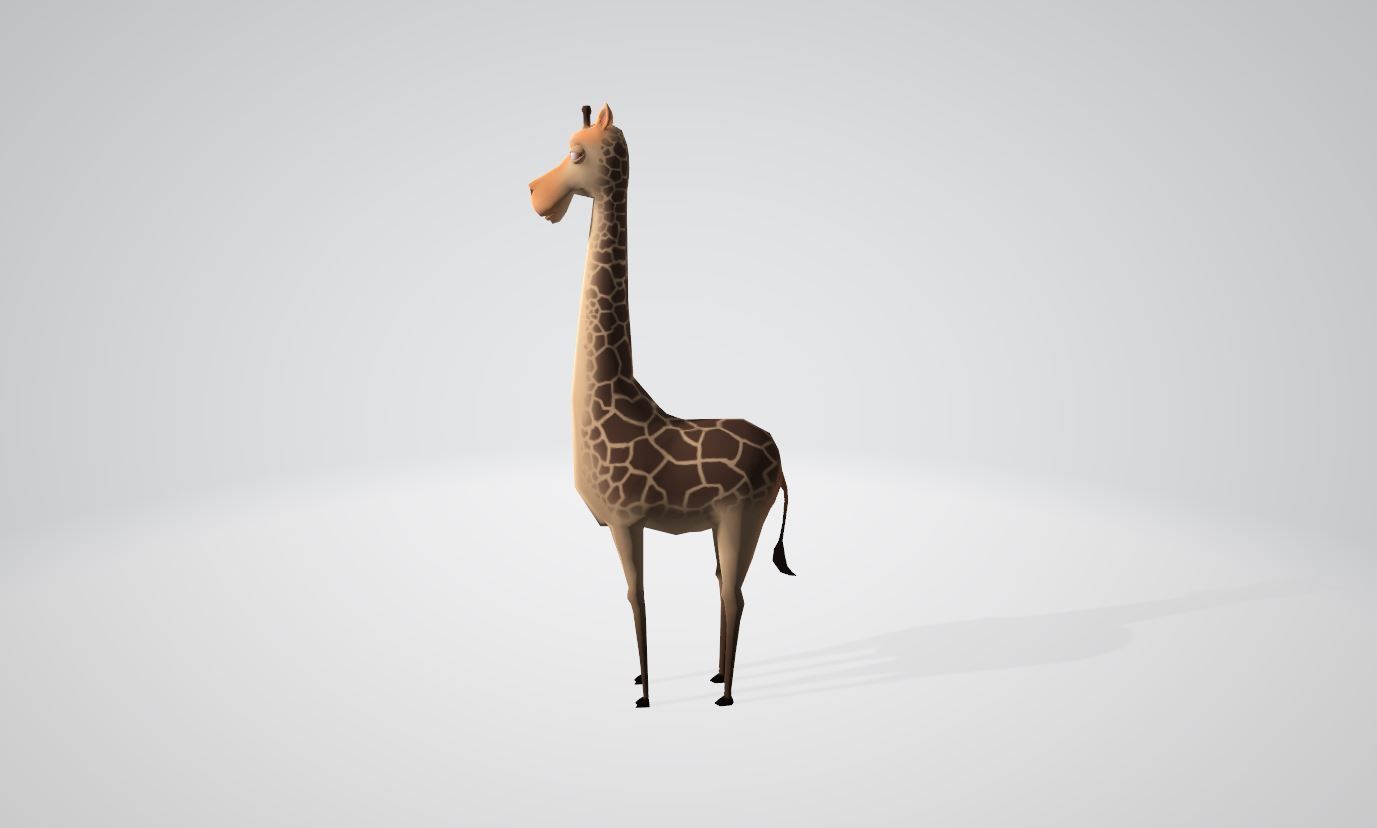 Giraffe cartoon 3D model_9