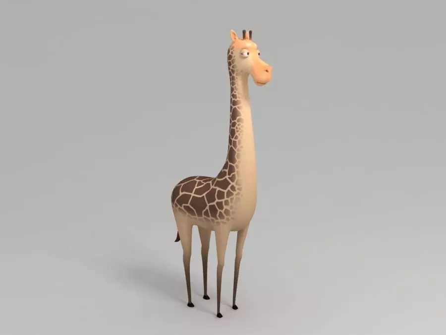 Giraffe cartoon 3D model_0