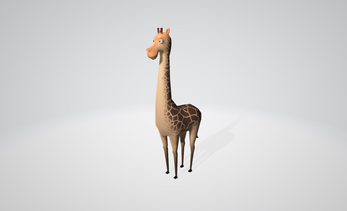 Giraffe cartoon 3D model_8
