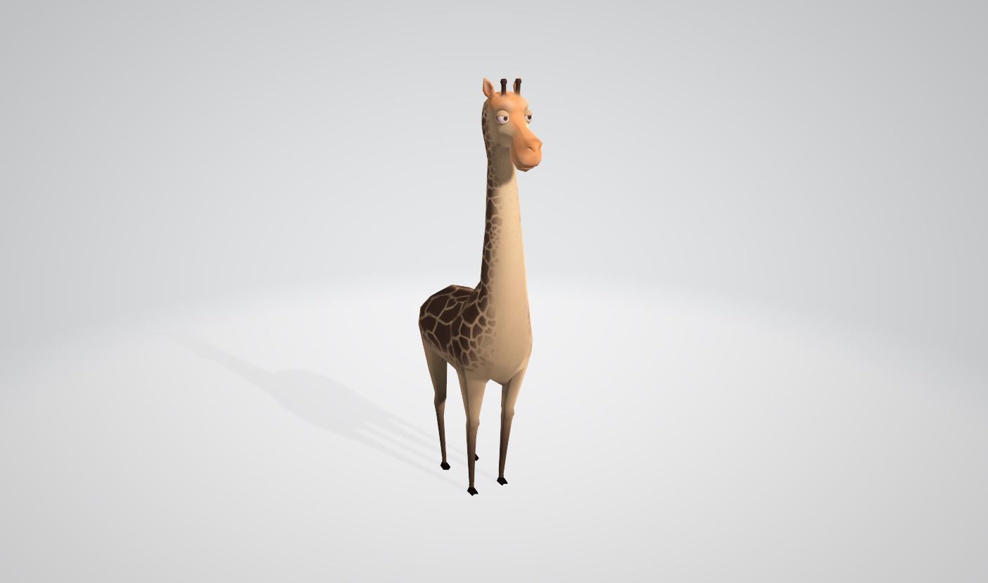 Giraffe cartoon 3D model_7