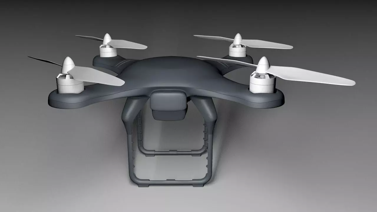 Drone with Camera 3D model_0