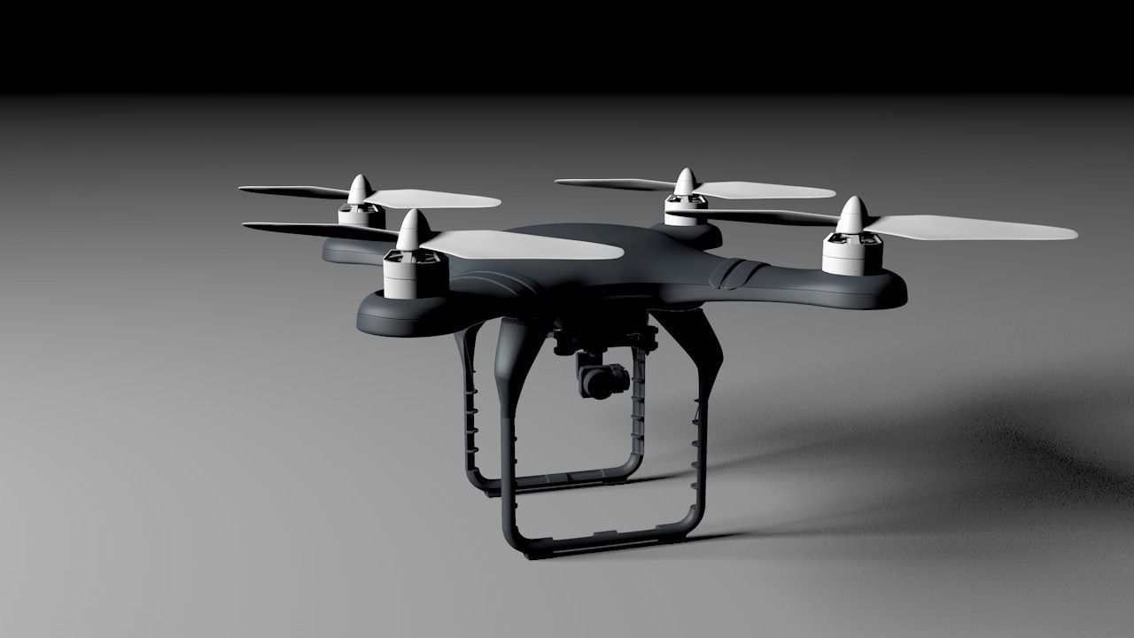 Drone with Camera 3D model_1