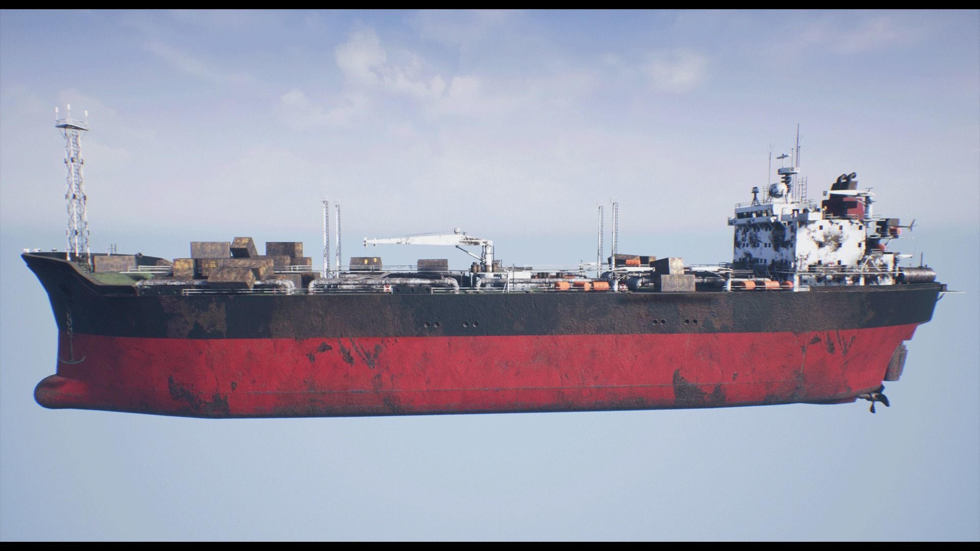 Post-apocalyptic oil tanker Low-poly 3D model_6
