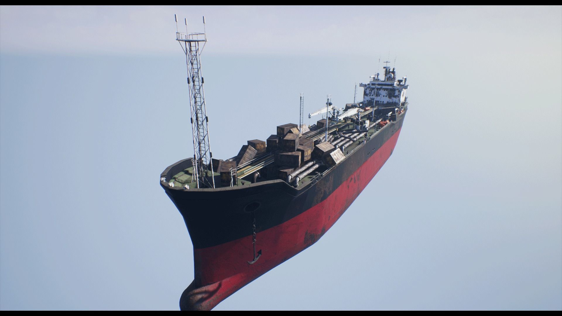 Post-apocalyptic oil tanker Low-poly 3D model_18