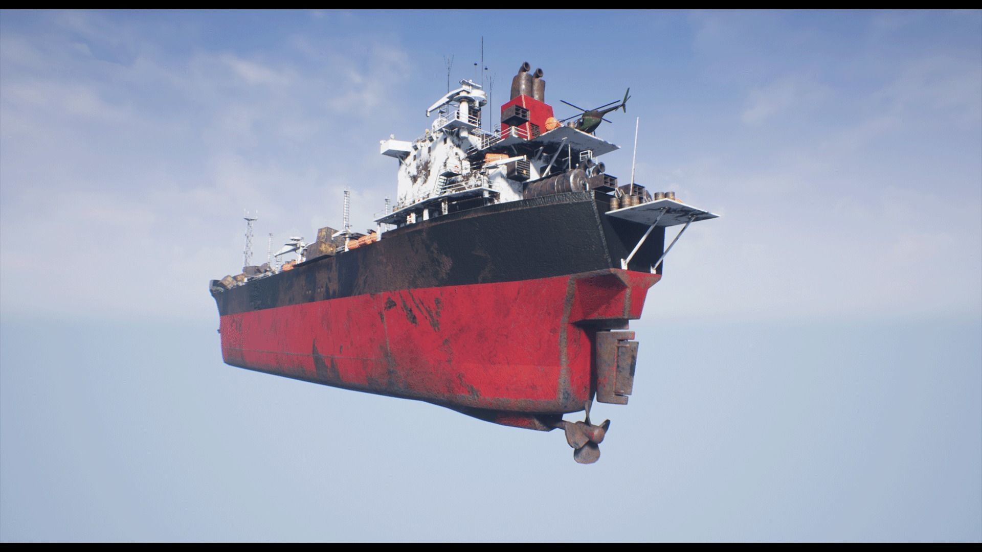 Post-apocalyptic oil tanker Low-poly 3D model_13