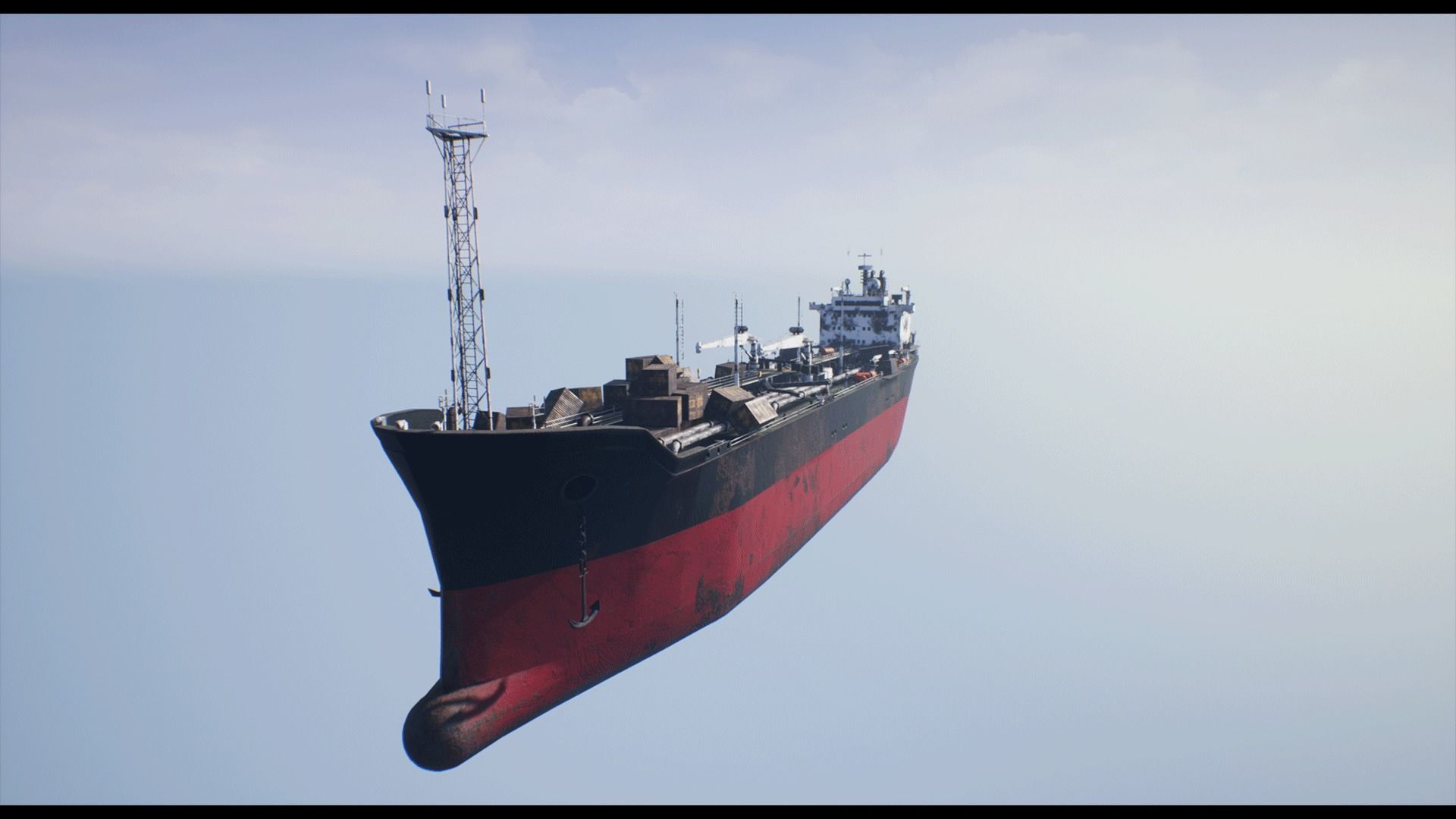 Post-apocalyptic oil tanker Low-poly 3D model_3
