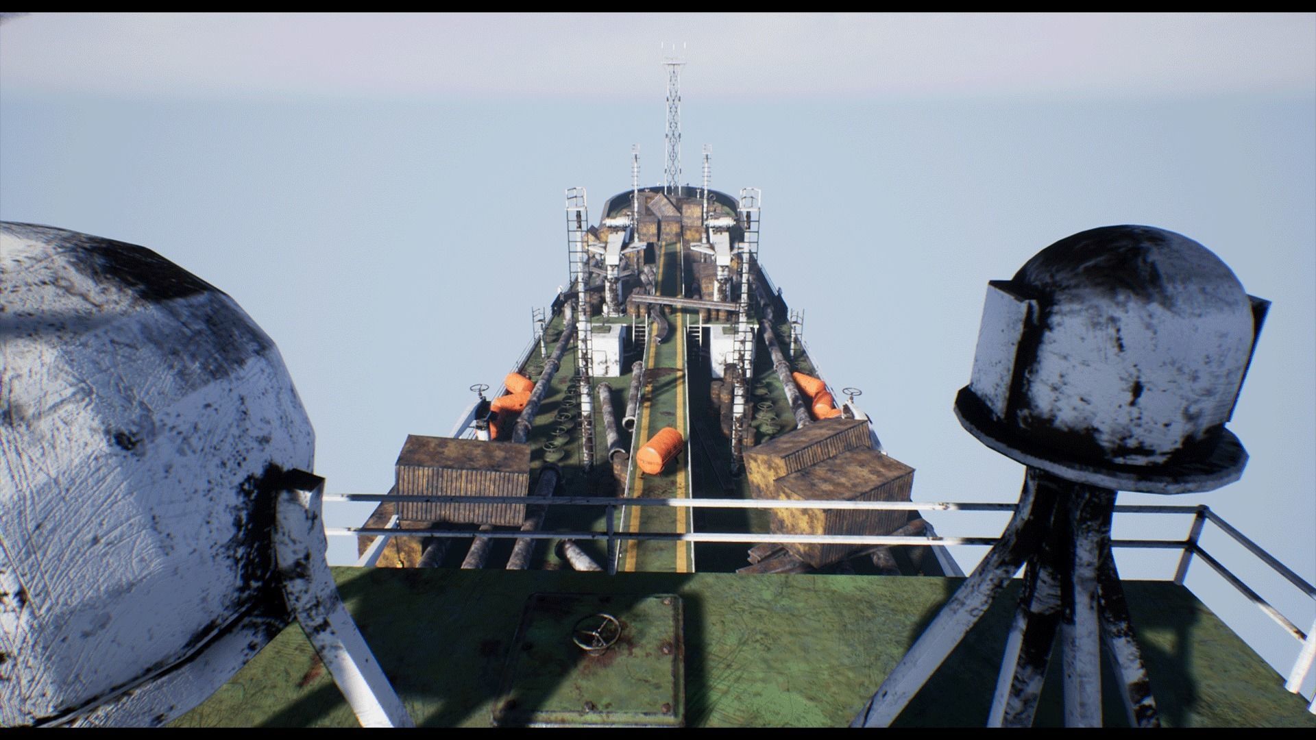 Post-apocalyptic oil tanker Low-poly 3D model_8