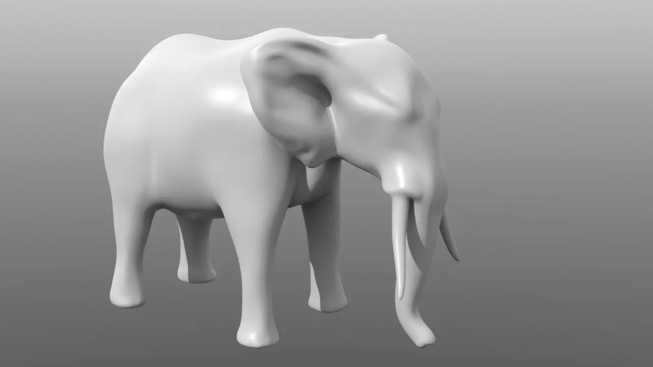 Elephant low poly base mesh Low-poly 3D model_0