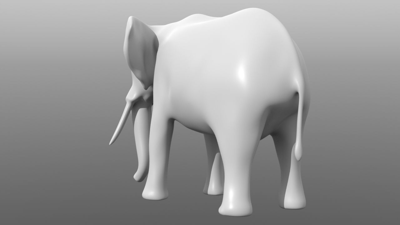 Elephant low poly base mesh Low-poly 3D model_3