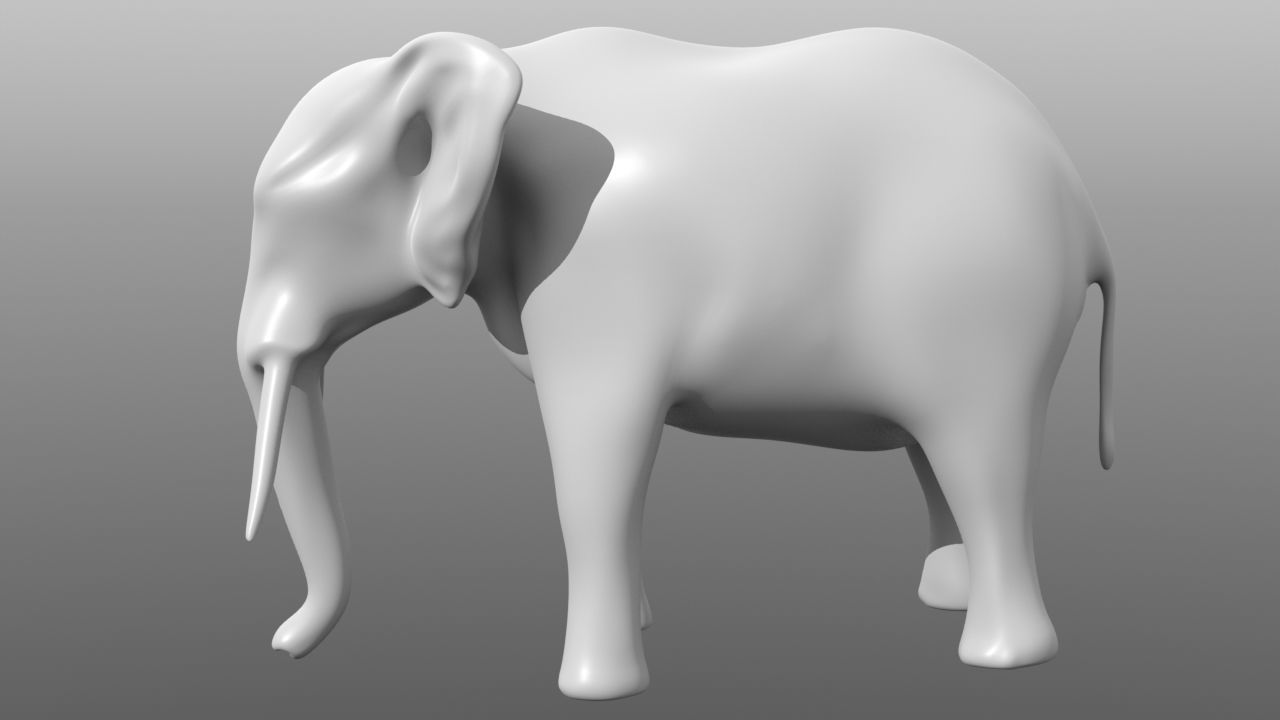 Elephant low poly base mesh Low-poly 3D model_5