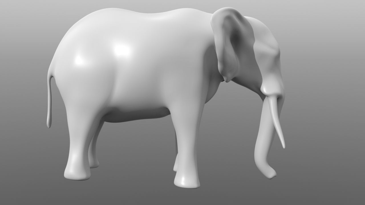 Elephant low poly base mesh Low-poly 3D model_4