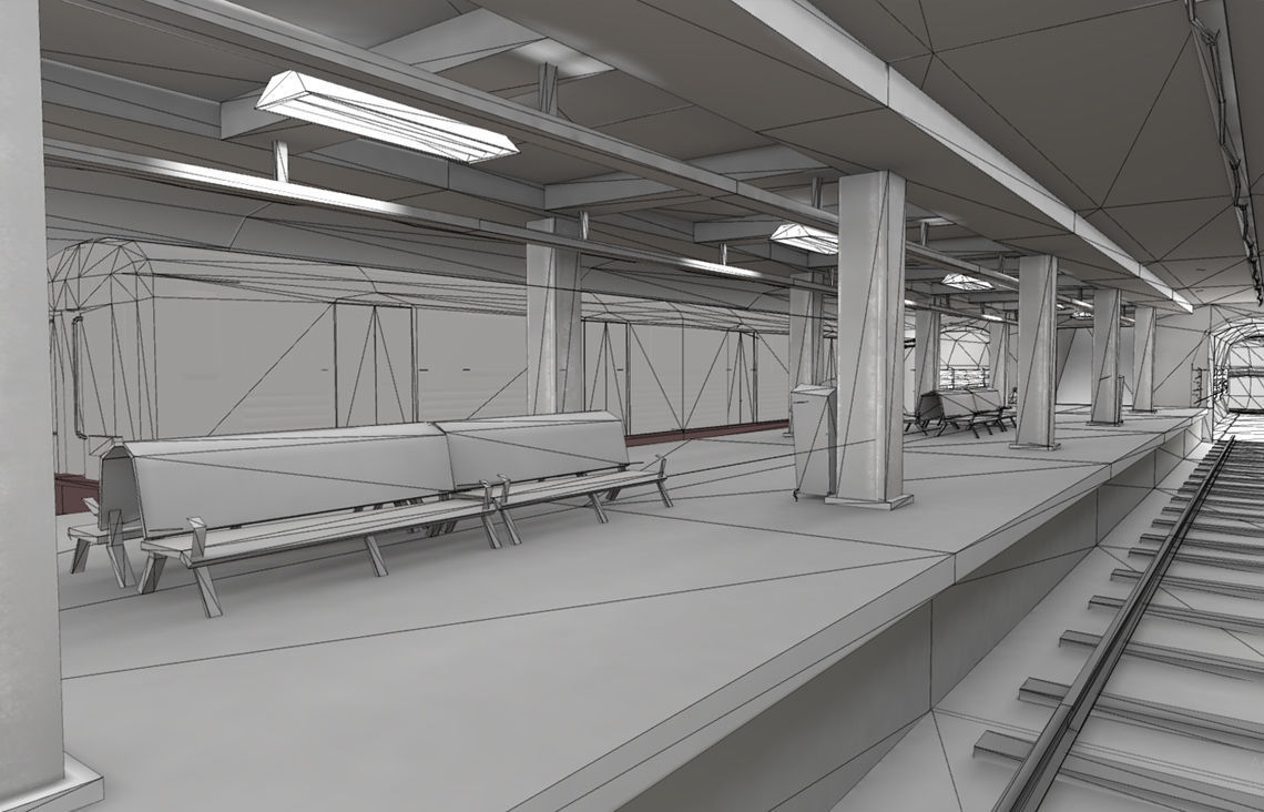 Urban Subway  Low-poly 3D model_6