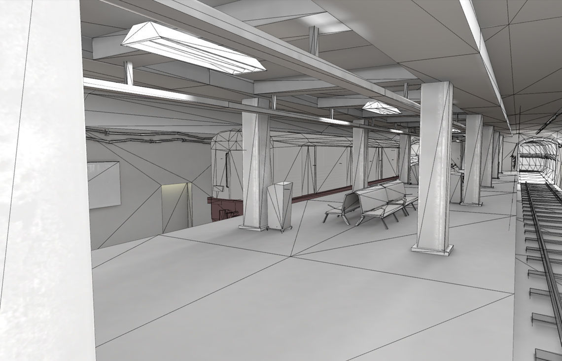 Urban Subway  Low-poly 3D model_8
