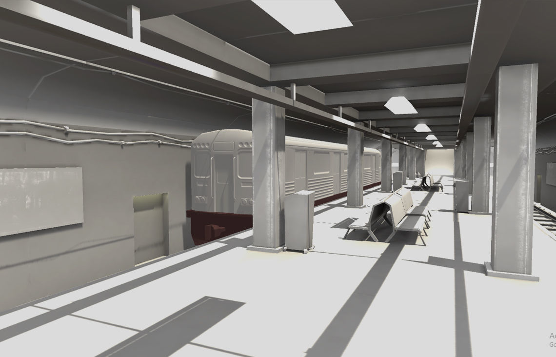 Urban Subway  Low-poly 3D model_4