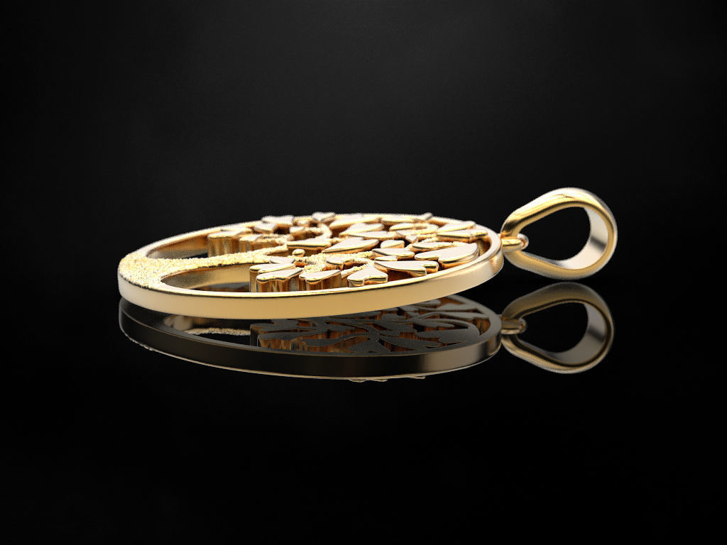 Pendant Tree of Hearts 3D print model_9