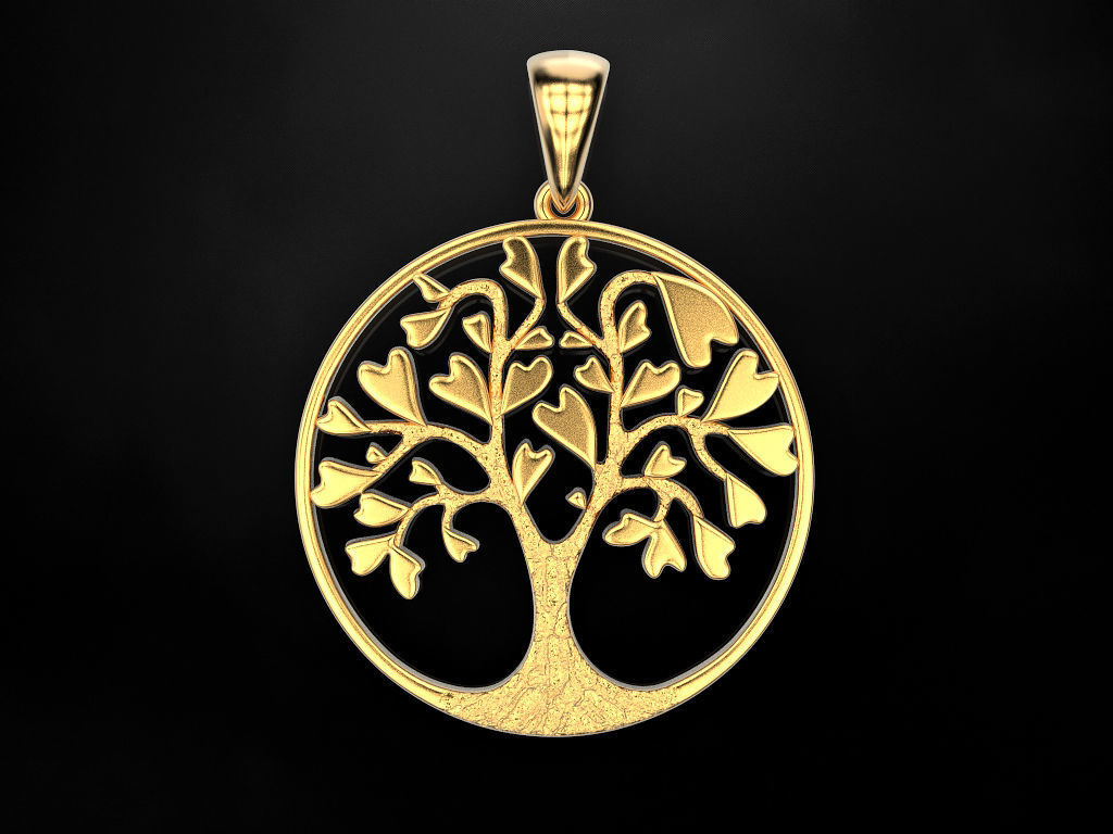 Pendant Tree of Hearts 3D print model_7