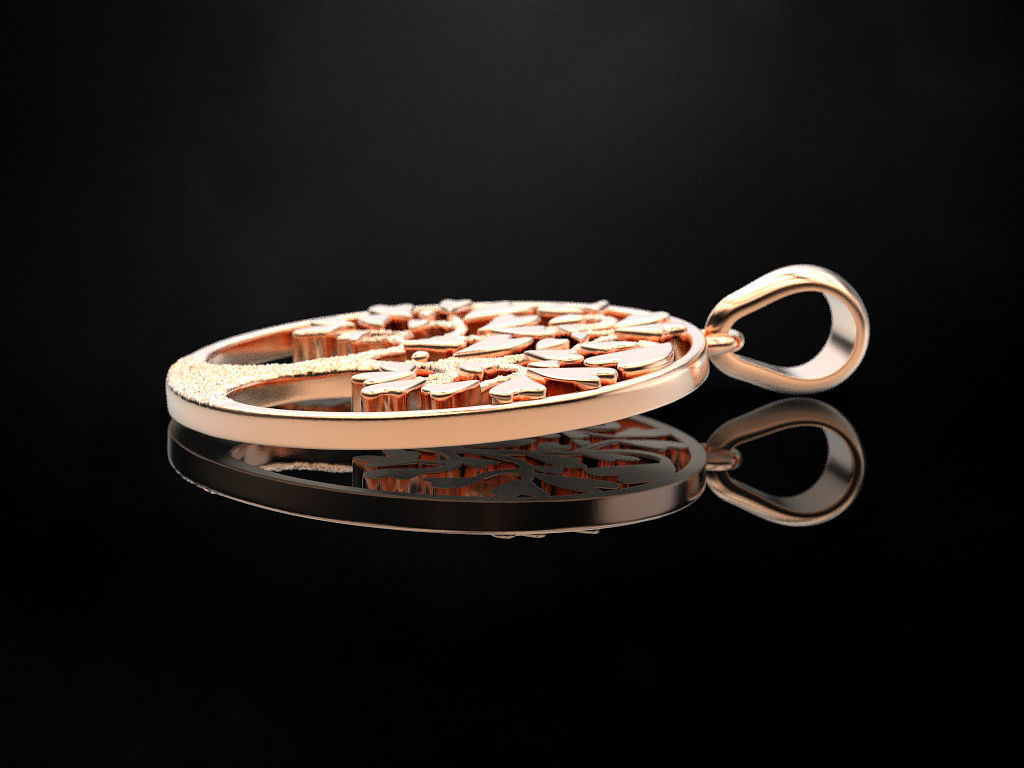 Pendant Tree of Hearts 3D print model_3